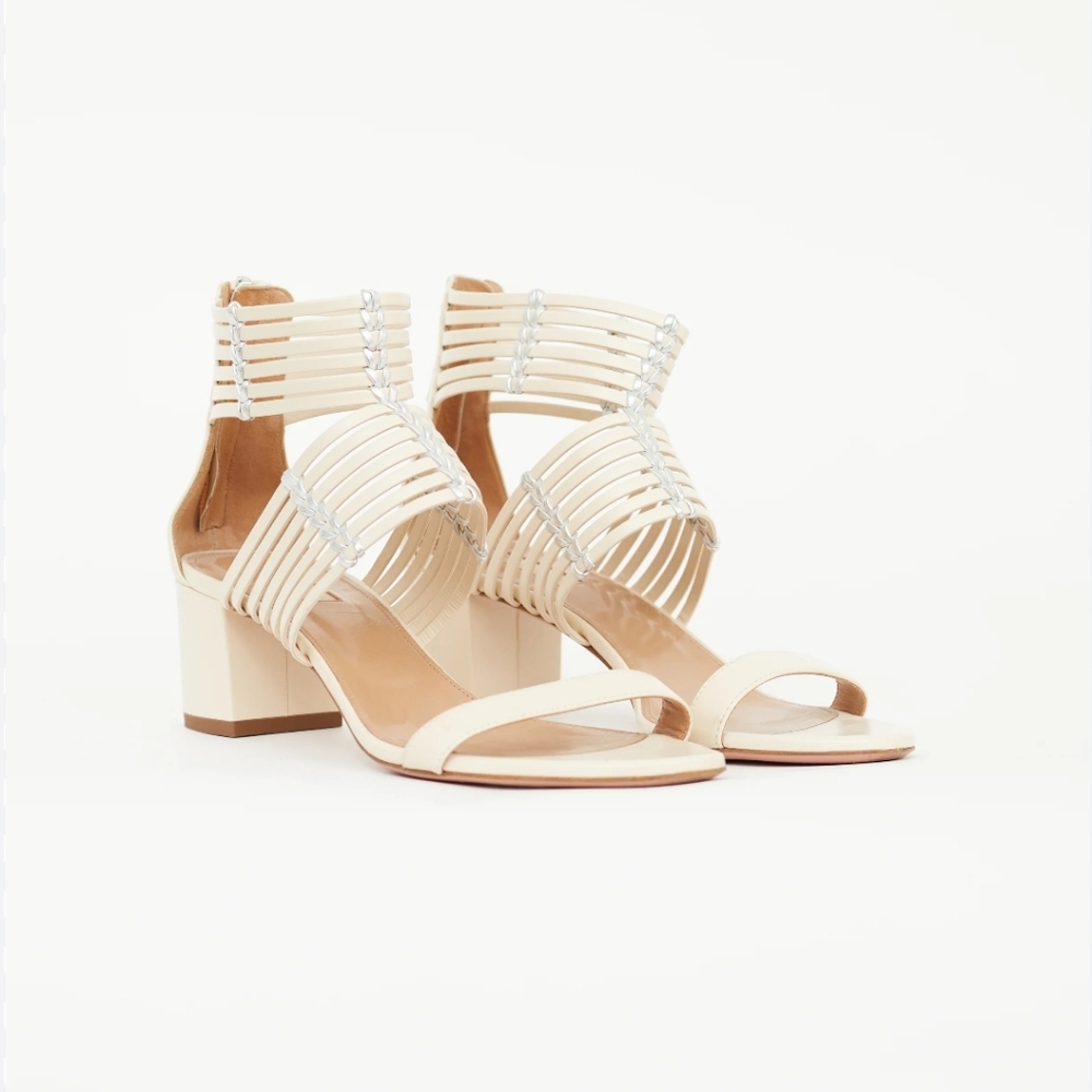 Aquazzura Ravello Leather Sandals MSRP $895 Made in Italy